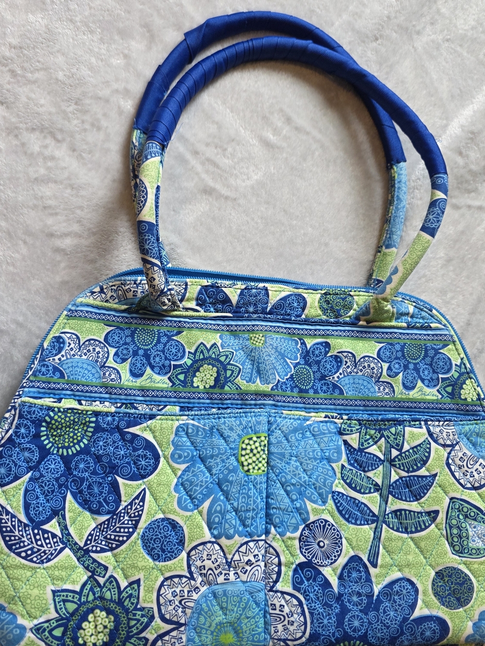 Vera Bradley Quilted Large Double Handle Shoulder Bag  Doodle Daisy